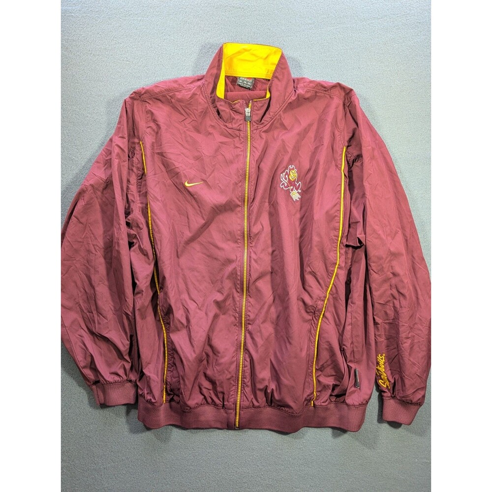 Nike Team Arizona State Sun Devils Men’s XL Maroon Full Zip Track Jacket ASU